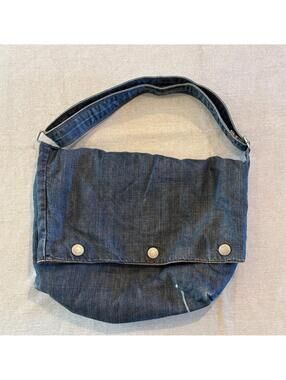 Vtg GAP Denim Worker Bag Messenger Crossbody Y2K Utility Workwear Sling Large